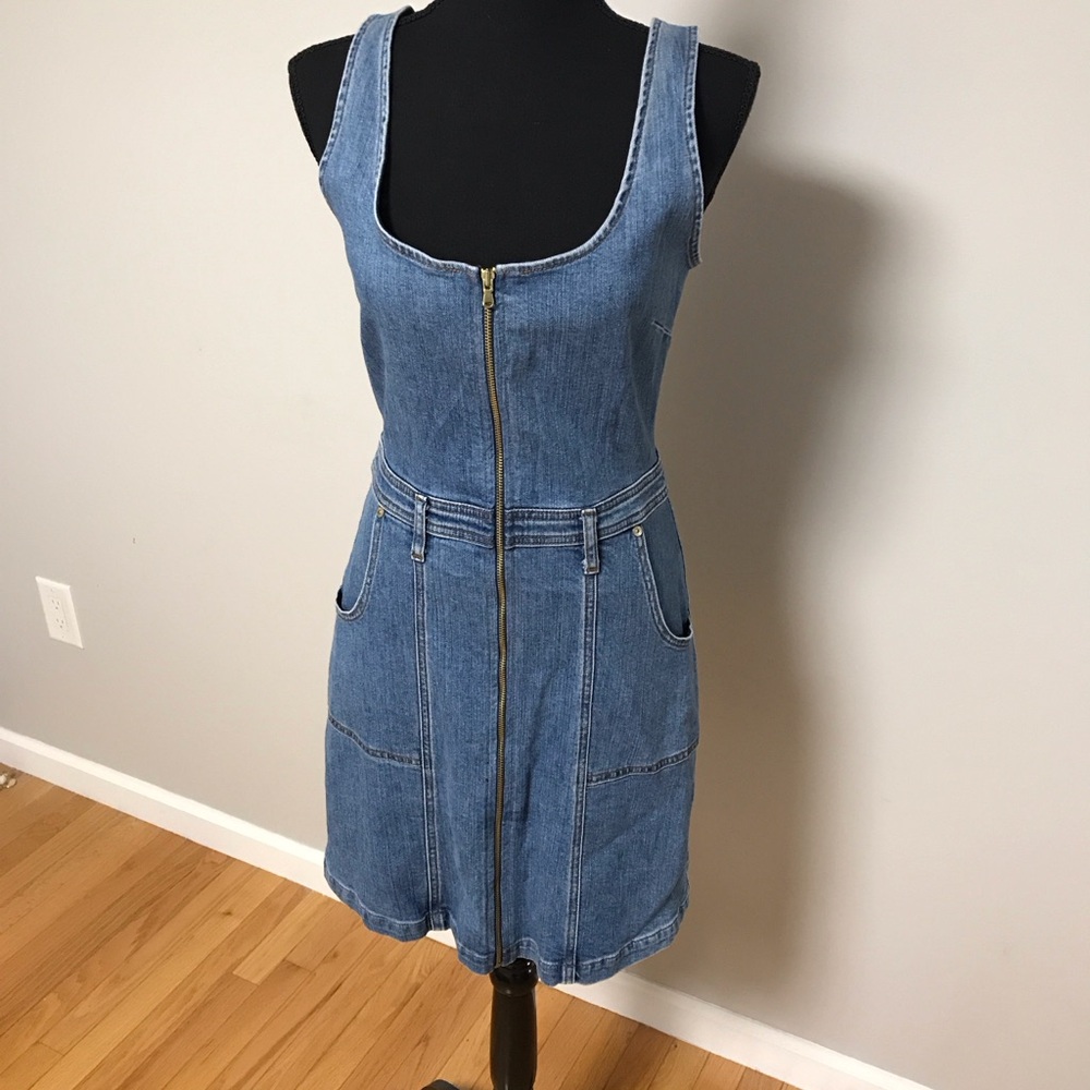 7 For All Mankind Blue Denim Overall Dress